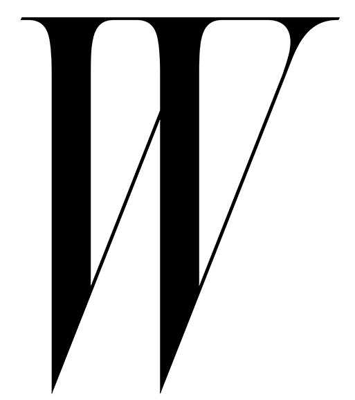W magazine's infamous logo, a gorgeously typeset serif W