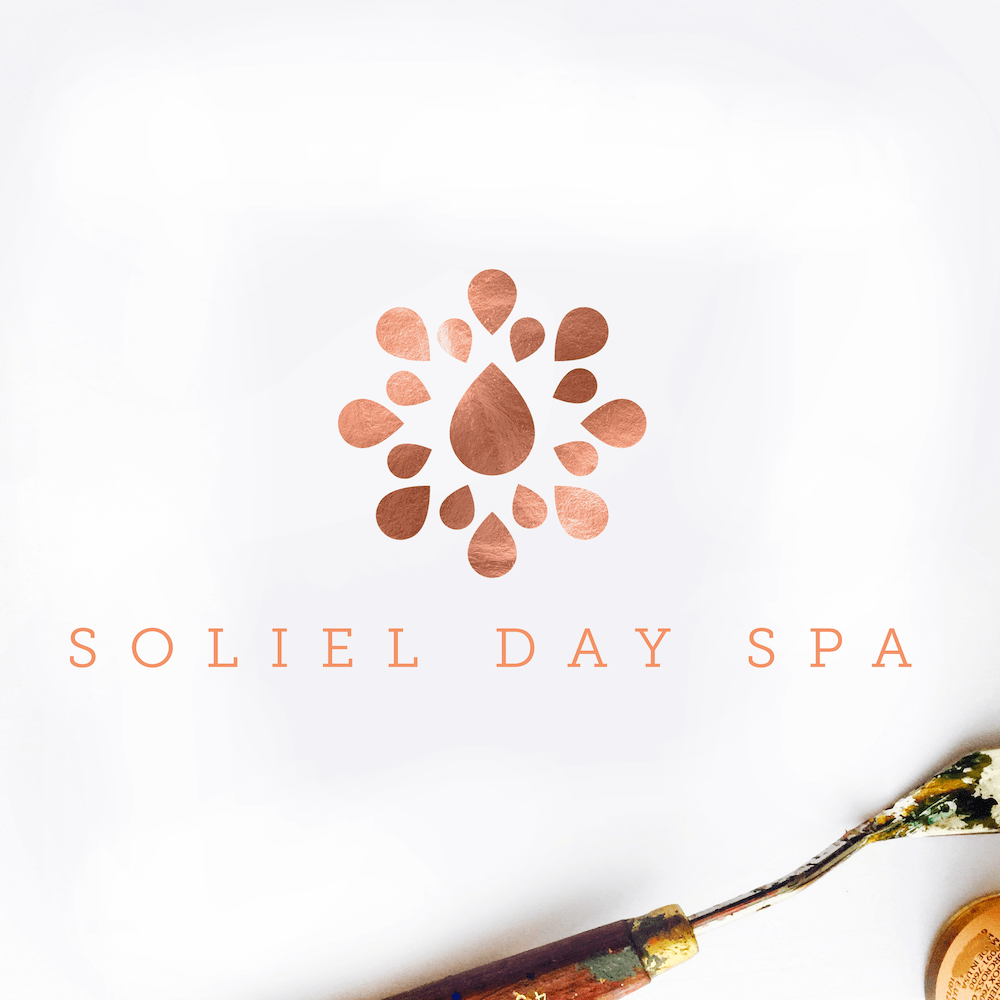 Gorgeous Custom Spa Logo Design with Copper Metallic Foil