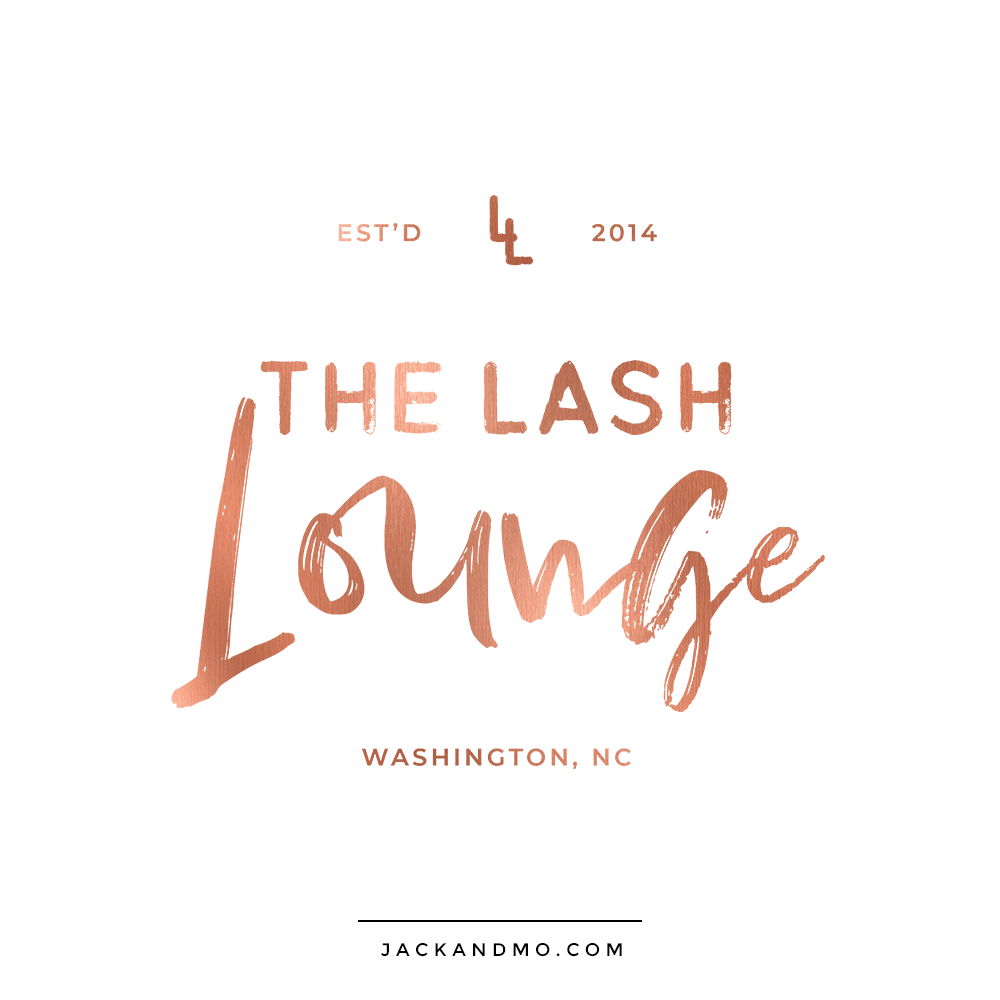 Lash Lounge Rose Gold Custom Logo Design
