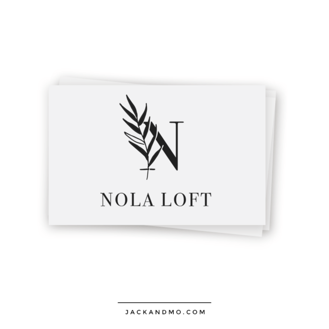 Leaf Initial Custom Logo Design by Jack and Mo Black and White Drawing