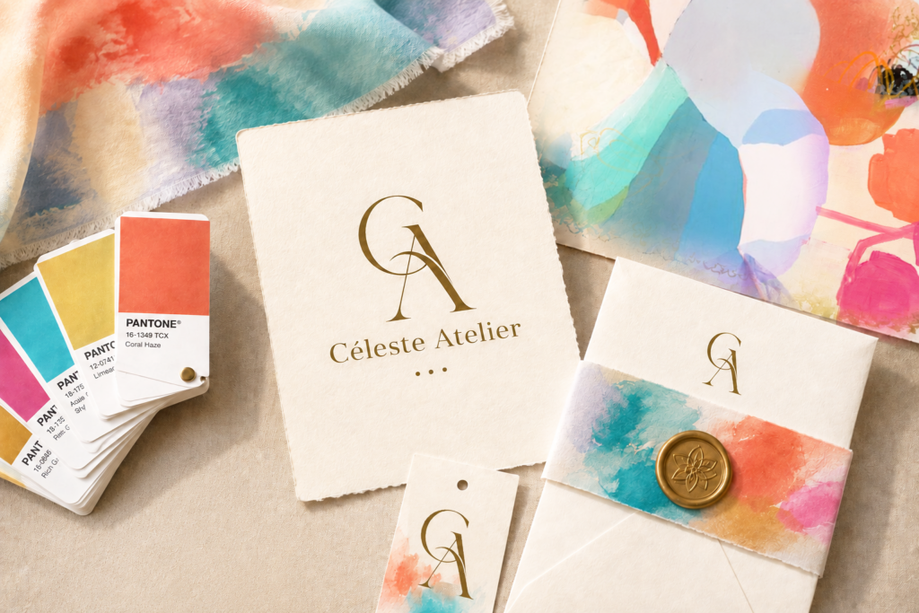 Celeste Logo Design with Gorgeous Color Palette High End Logo Raleigh NC Jack and Mo