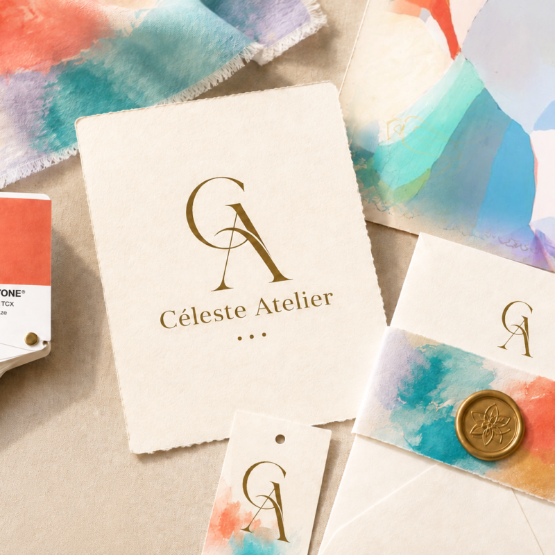 Celeste Logo Design with Gorgeous Color Palette High End Logo Raleigh NC Jack and Mo