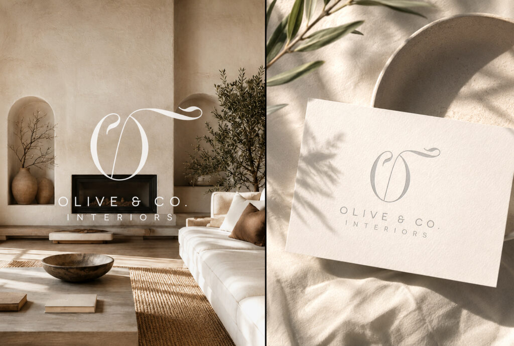 Interior Design Logo Design by Jack and Mo Raleigh NC Custom Monogram Elegant Branding
