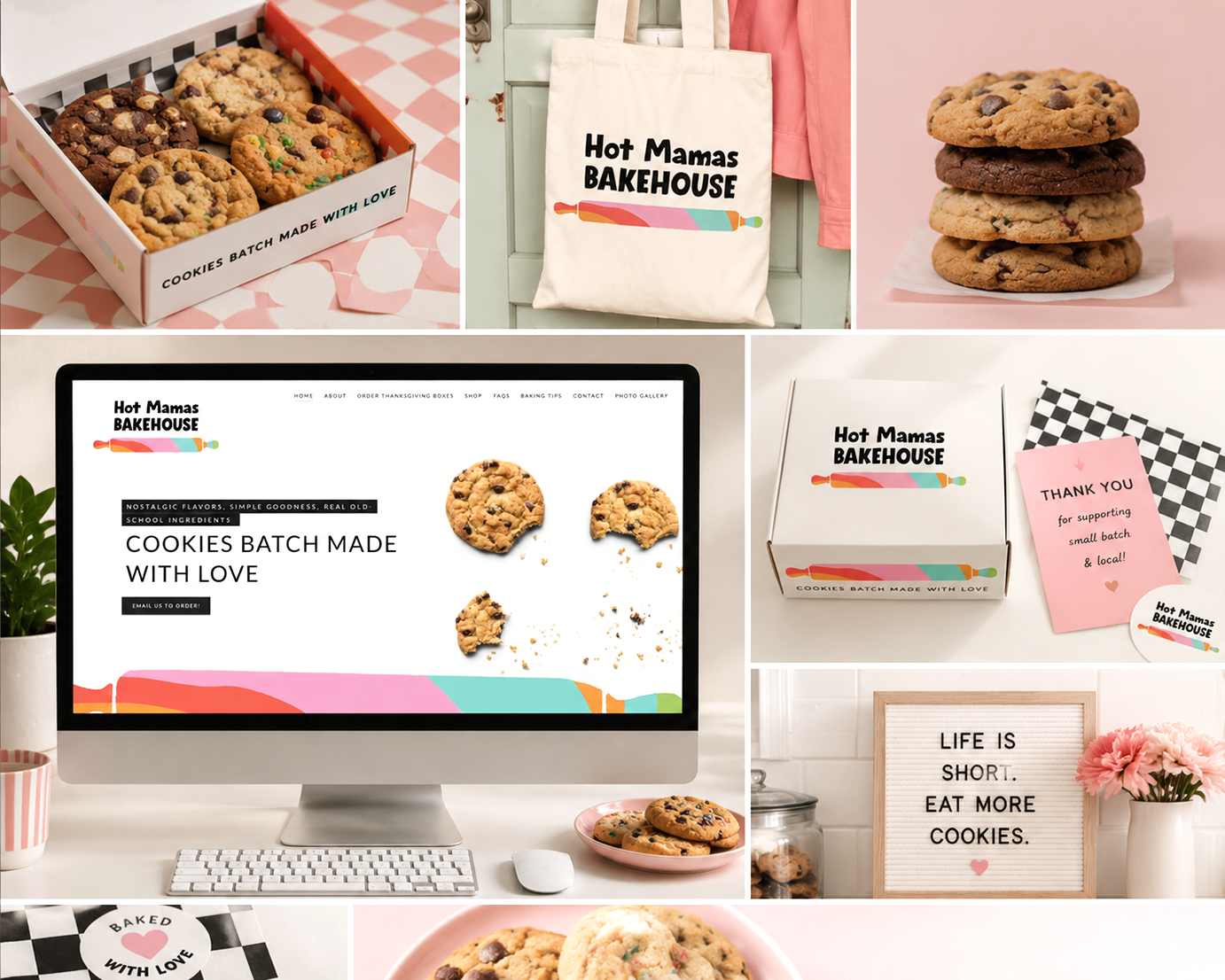 Small Batch Cookie Bake Shop Logo Design, Web Design and Branding