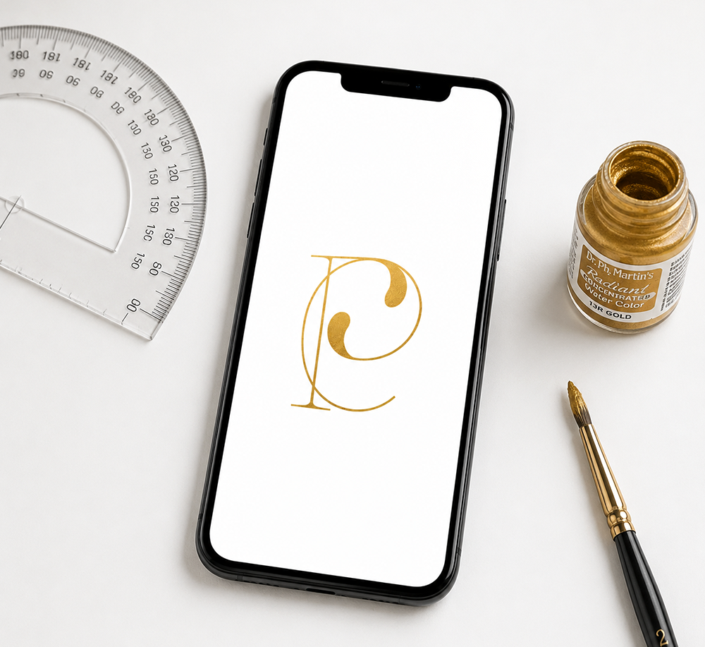 Beautiful Gold Monogram Logo Design by Jack and Mo