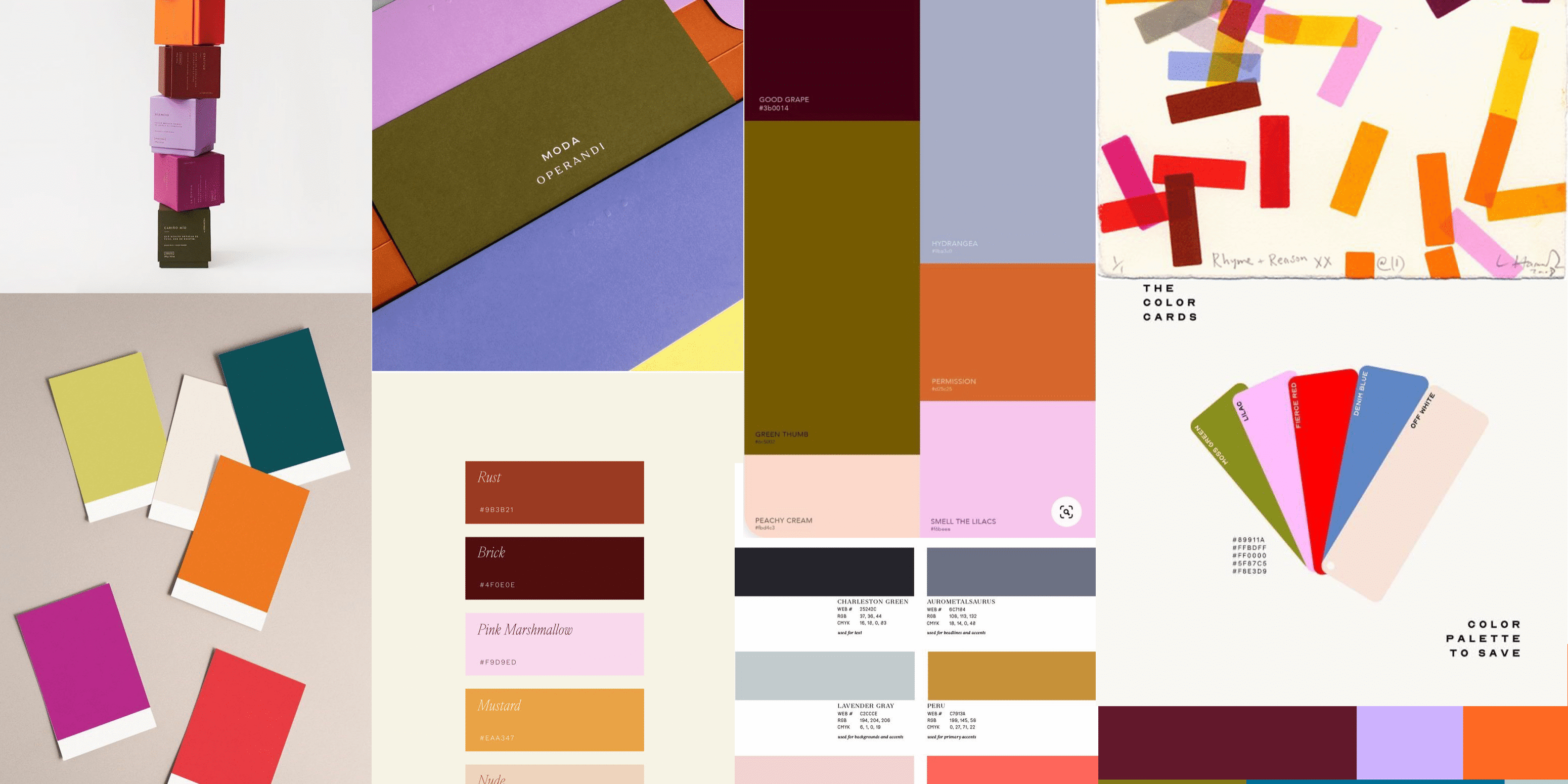 New! Logo Design and Branding Color Palettes for 2025. Modern, saturated color with gorgeous neutrals.